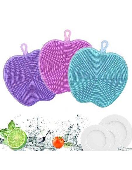 ⭐ Setx3 Esponjas Multiusos Antibacterial Silicona Limpieza