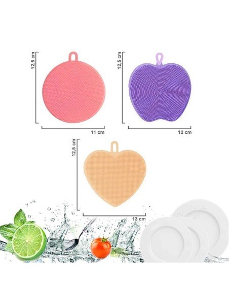 ⭐ Setx3 Esponjas Multiusos Antibacterial Silicona Limpieza ⭐ Setx3 Esponjas Multiusos Antibacterial Silicona Limpieza