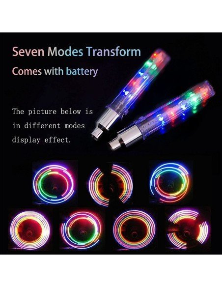 Setx2 Tapa Válvula de llantas Luz Led Multicolor Bici Car Setx2 Tapa Válvula de llantas Luz Led Multicolor Bici Car
