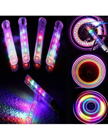 Setx2 Tapa Válvula de llantas Luz Led Multicolor Bici Car