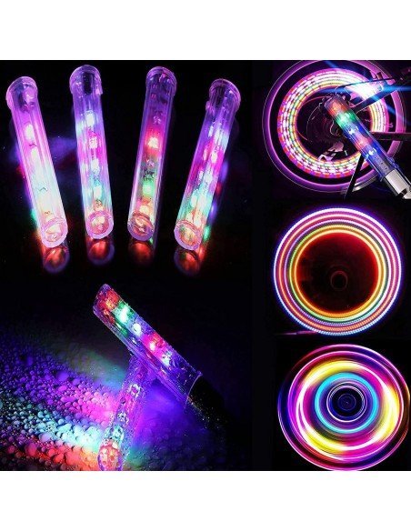 Setx2 Tapa Válvula de llantas Luz Led Multicolor Bici Car Setx2 Tapa Válvula de llantas Luz Led Multicolor Bici Car