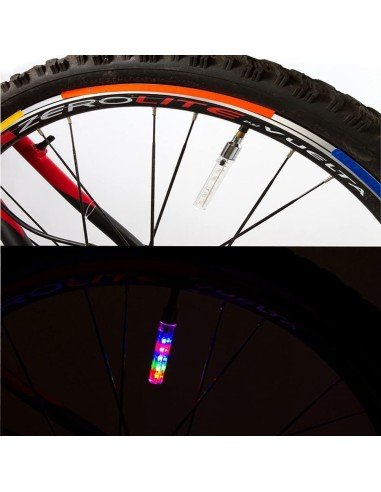 Setx2 Tapa Válvula de llantas Luz Led Multicolor Bici Car