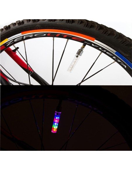 Setx2 Tapa Válvula de llantas Luz Led Multicolor Bici Car Setx2 Tapa Válvula de llantas Luz Led Multicolor Bici Car