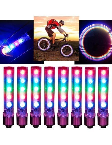 Setx2 Tapa Válvula de llantas Luz Led Multicolor Bici Car