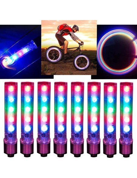 Setx2 Tapa Válvula de llantas Luz Led Multicolor Bici Car Setx2 Tapa Válvula de llantas Luz Led Multicolor Bici Car