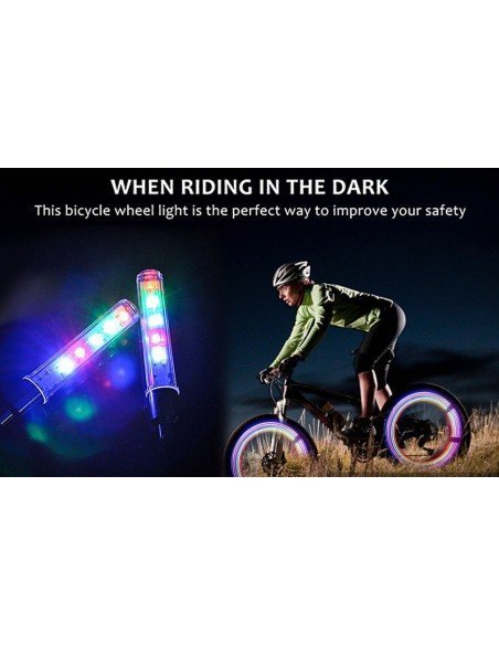 Setx2 Tapa Válvula de llantas Luz Led Multicolor Bici Car Setx2 Tapa Válvula de llantas Luz Led Multicolor Bici Car