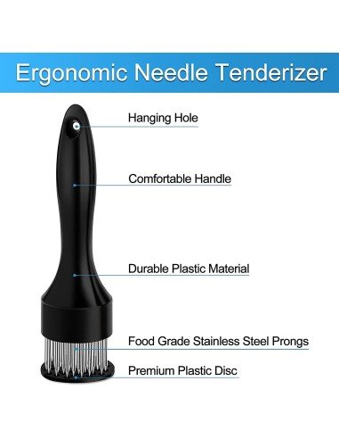 Ablandador Tenderizador Carne Pollo Pescado Res Cerdo con 20 Cuchillas Acero Inoxidable