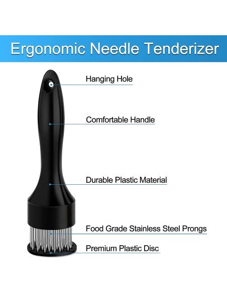 Ablandador Tenderizador Carne Pollo Pescado Res Cerdo con 20 Cuchillas Acero Inoxidable Ablandador Tenderizador Carne Pollo Pescado Res Cerdo con 20 Cuchillas Acero Inoxidable