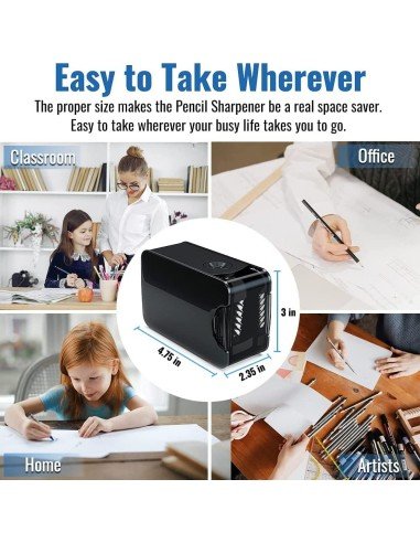 Sacapuntas Tajalápiz Eléctrico Automático Portátil
