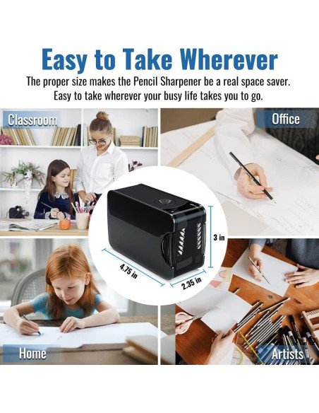 Sacapuntas Tajalápiz Eléctrico Automático Portátil