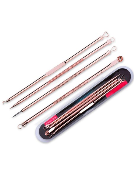 Set x4 Herramientas para remover espinillas y acné, Limpieza facil de puntos negros