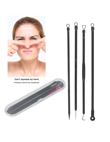 ⭐ Set x4 Herramientas para remover espinillas y acné, Limpieza