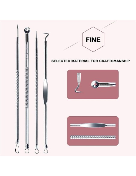 ⭐ Set x4 Herramientas para remover espinillas y acné, Limpieza ⭐ Set x4 Herramientas para remover espinillas y acné, Limpieza