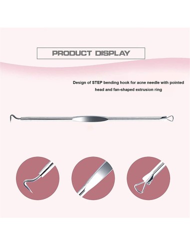 ⭐ Set x4 Herramientas para remover espinillas y acné, Limpieza