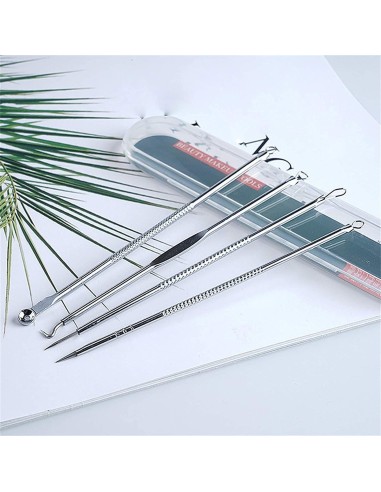 ⭐ Set x4 Herramientas para remover espinillas y acné, Limpieza