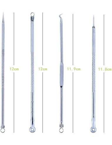 ⭐ Set x4 Herramientas para remover espinillas y acné, Limpieza