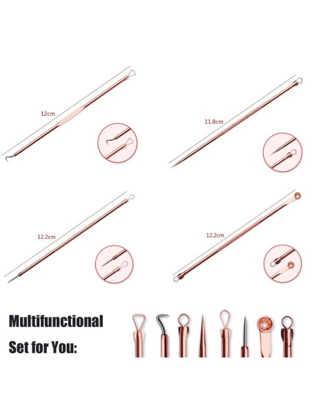⭐ Set x4 Herramientas para remover espinillas y acné, Limpieza