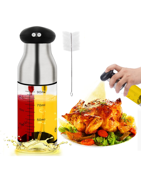 Pulverizador De Aceite 2en1 Spray Mezclador Doble 200ml BBQ