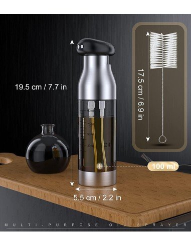 Pulverizador De Aceite 2en1 Spray Mezclador Doble 200ml BBQ