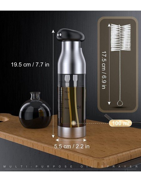 Pulverizador De Aceite 2en1 Spray Mezclador Doble 200ml BBQ Pulverizador De Aceite 2en1 Spray Mezclador Doble 200ml BBQ