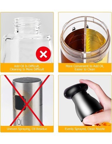 Pulverizador De Aceite 2en1 Spray Mezclador Doble 200ml BBQ