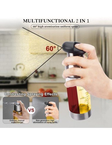 Pulverizador De Aceite 2en1 Spray Mezclador Doble 200ml BBQ