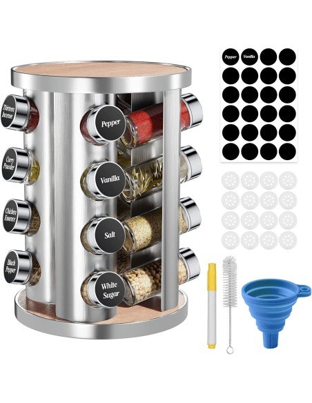 Carrusel Especiero Condimentos Rack 16Pz Acero