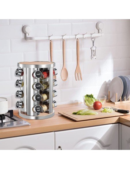 ⭐ Carrusel Especiero Condimentos Spice Rack 16Pz Tapa ⭐ Carrusel Especiero Condimentos Spice Rack 16Pz Tapa