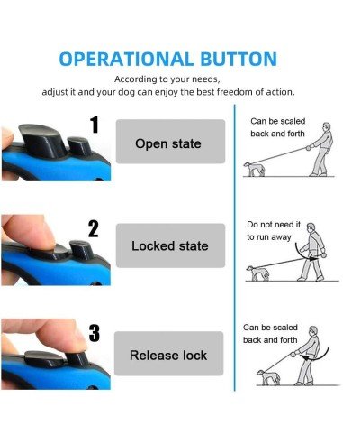 Correa Retráctil Estampada para mascotas 4.5mts Perros Max 18kg