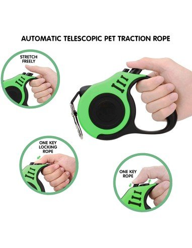 Correa Retráctil Estampada para mascotas 4.5mts Perros Max 18kg