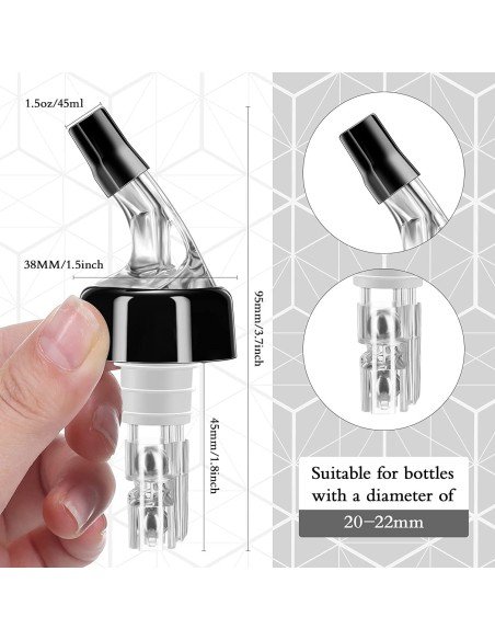 Setx2 Tapas Dosificadores Dispensador Automáticos De Licor Vertedor 45mL Setx2 Tapas Dosificadores Dispensador Automáticos De Licor Vertedor 45mL