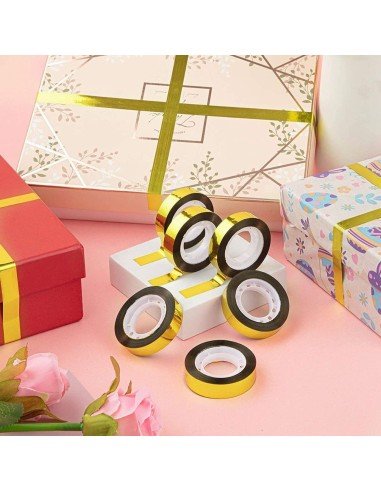 ⭐ Kit x6 Cinta adhesiva metalizada decorativa 12mm x 5mts