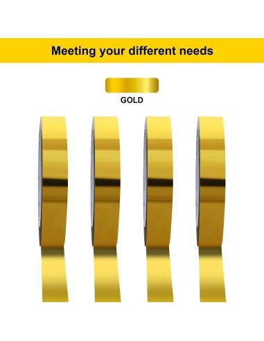 ⭐ Kit x6 Cinta adhesiva metalizada decorativa 12mm x 5mts