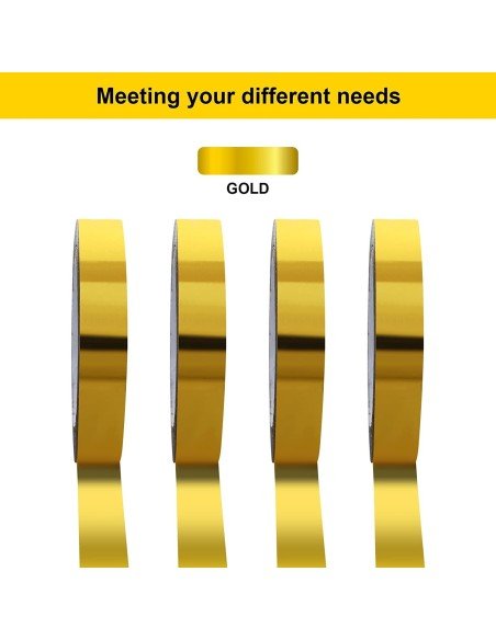 ⭐ Kit x6 Cinta adhesiva metalizada decorativa 12mm x 5mts