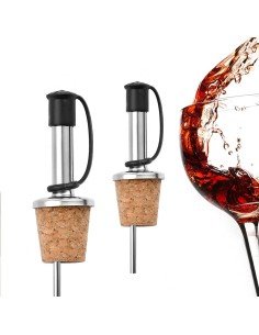 Setx2 Tapas Boquilla Corcho Dispensador Verter Licor Aceite 2