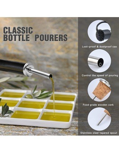 Setx2 Tapas Boquilla Corcho Dispensador Verter Licor Aceite