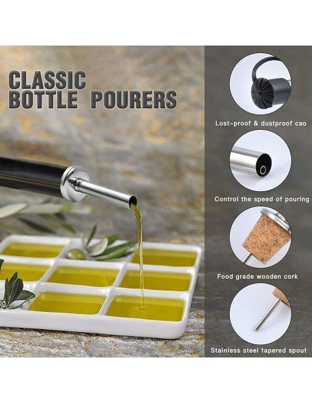 Setx2 Tapas Boquilla Corcho Dispensador Verter Licor Aceite Setx2 Tapas Boquilla Corcho Dispensador Verter Licor Aceite