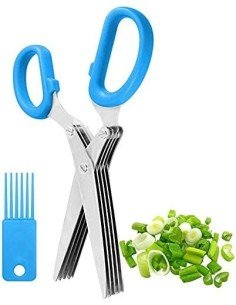Tijeras Corta verduras 5hojas hierbas vegetales 2