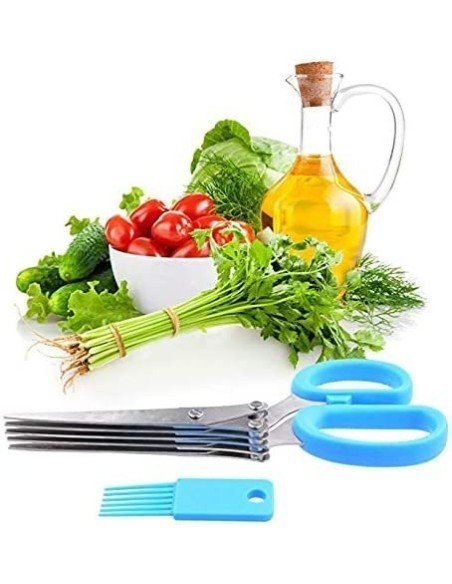 ⭐ Tijeras Corta verduras 5hojas hierbas vegetales ⭐ Tijeras Corta verduras 5hojas hierbas vegetales