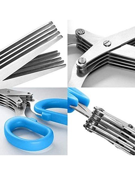 ⭐ Tijeras Corta verduras 5hojas hierbas vegetales ⭐ Tijeras Corta verduras 5hojas hierbas vegetales