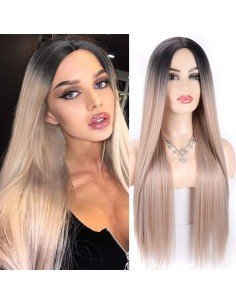 Peluca Cosplay Liso 70cm Kanekalon Balayage Corte Recto 2