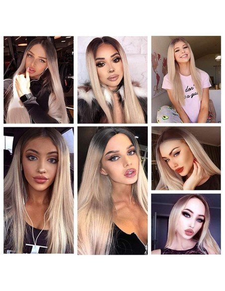 Peluca Lisa 70cm Balayage Corte Recto Apariencia Natural Peluca Lisa 70cm Balayage Corte Recto Apariencia Natural