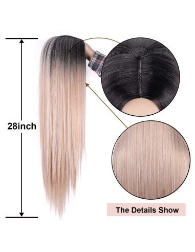 Peluca Lisa 70cm Balayage Corte Recto Apariencia Natural