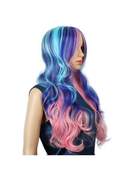 ⭐ Peluca Cosplay Rainbow Arcoiris Unicornio Sirena