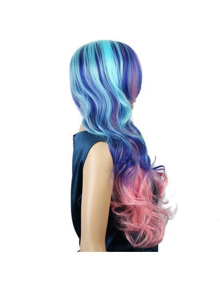 ⭐ Peluca Cosplay Rainbow Arcoiris Unicornio Sirena