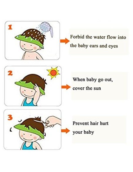 Gorro Visera de Ducha para Baño Bebé Niño Protege sus Ojos del shampoo Gorro Visera de Ducha para Baño Bebé Niño Protege sus Ojos del shampoo
