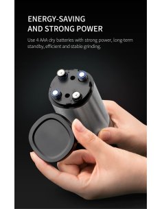 Pimentero Molino Eléctrico Acero Inoxidable Salero Luz Led 2