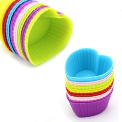 ⭐ Setx6 Moldes de silicona Corazon para cupcakes Muffin Magdalenas