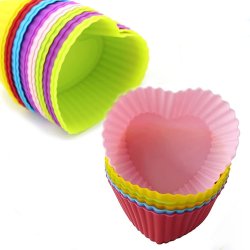 ⭐ Setx6 Moldes de silicona Corazon para cupcakes Muffin Magdalenas