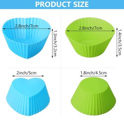 ⭐ Setx6 Moldes de silicona Corazon para cupcakes Muffin Magdalenas